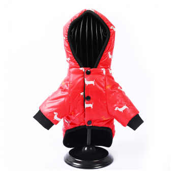 Зимний комбинезон куртка для маленьких собак Terry красный XL-1